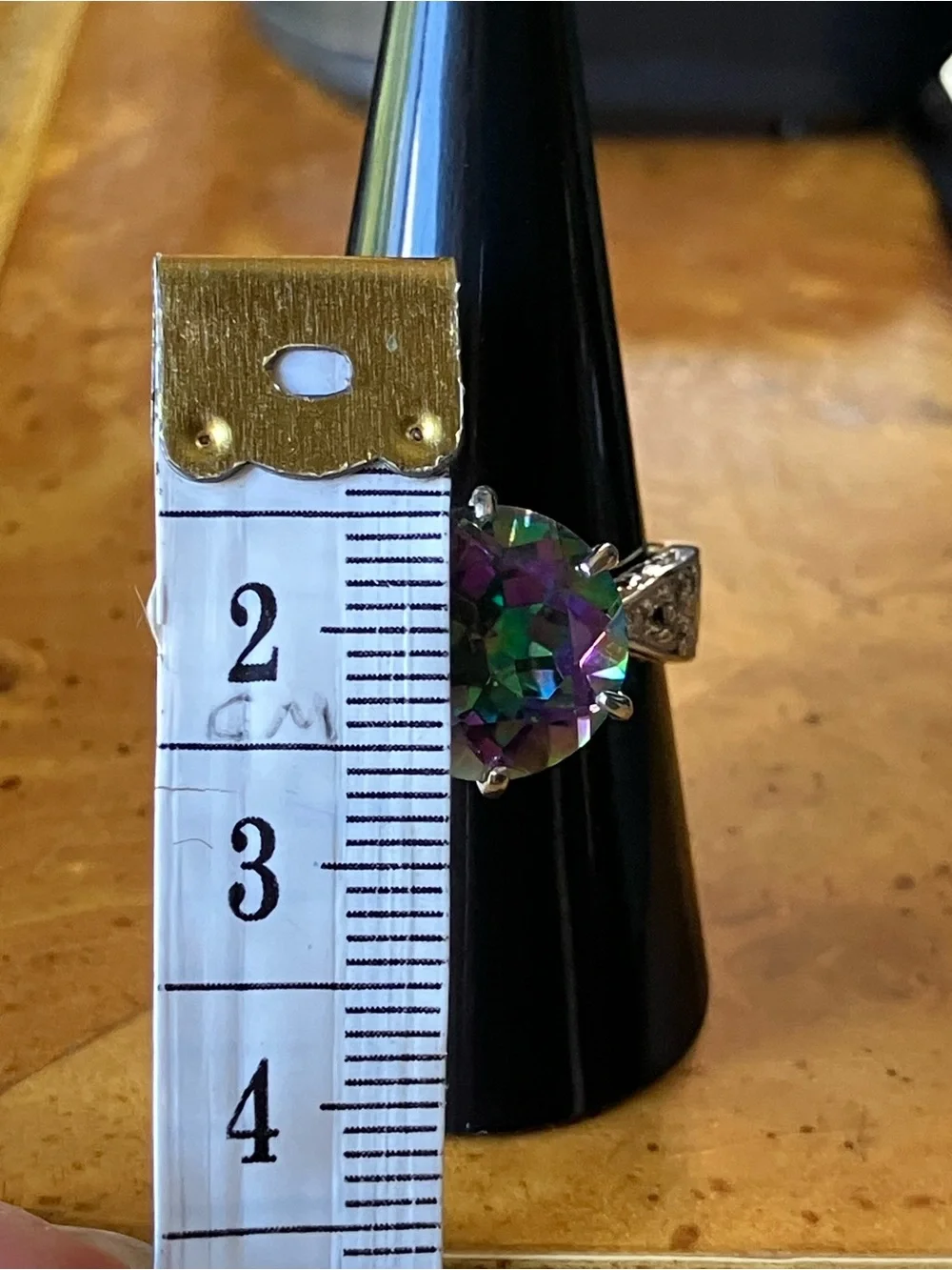 Mystic Quartz White Topaz Ring Size 9